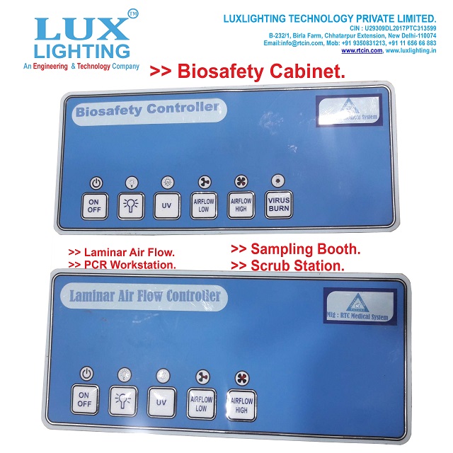 Biosafety Cabinet., Laminar Air Flow.,  PCR Workstation.,  Sampling Booth. Scrub Station.